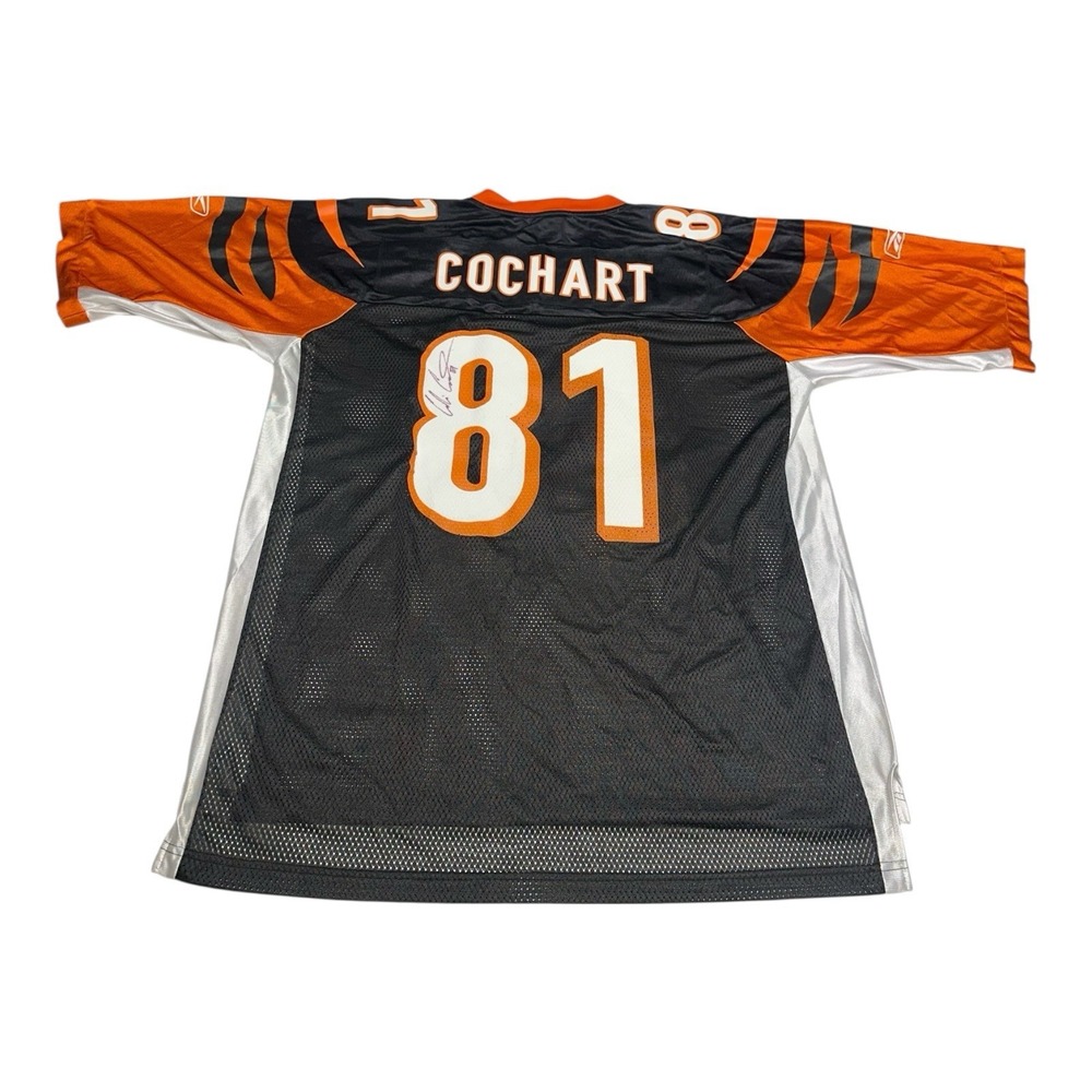 Reebok Colin Cohart Signed Cincinnati Bengals Jersey Mens Sz L Black Autographed